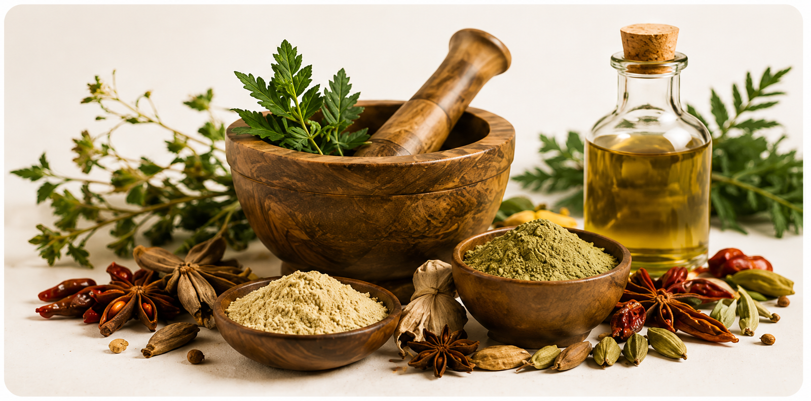 Natural Ayurvedic spices and organic ingredients